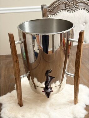 Vintage Regal Ware Atomic MCM Electric Percolator Coffee Maker Wood Leg Stand